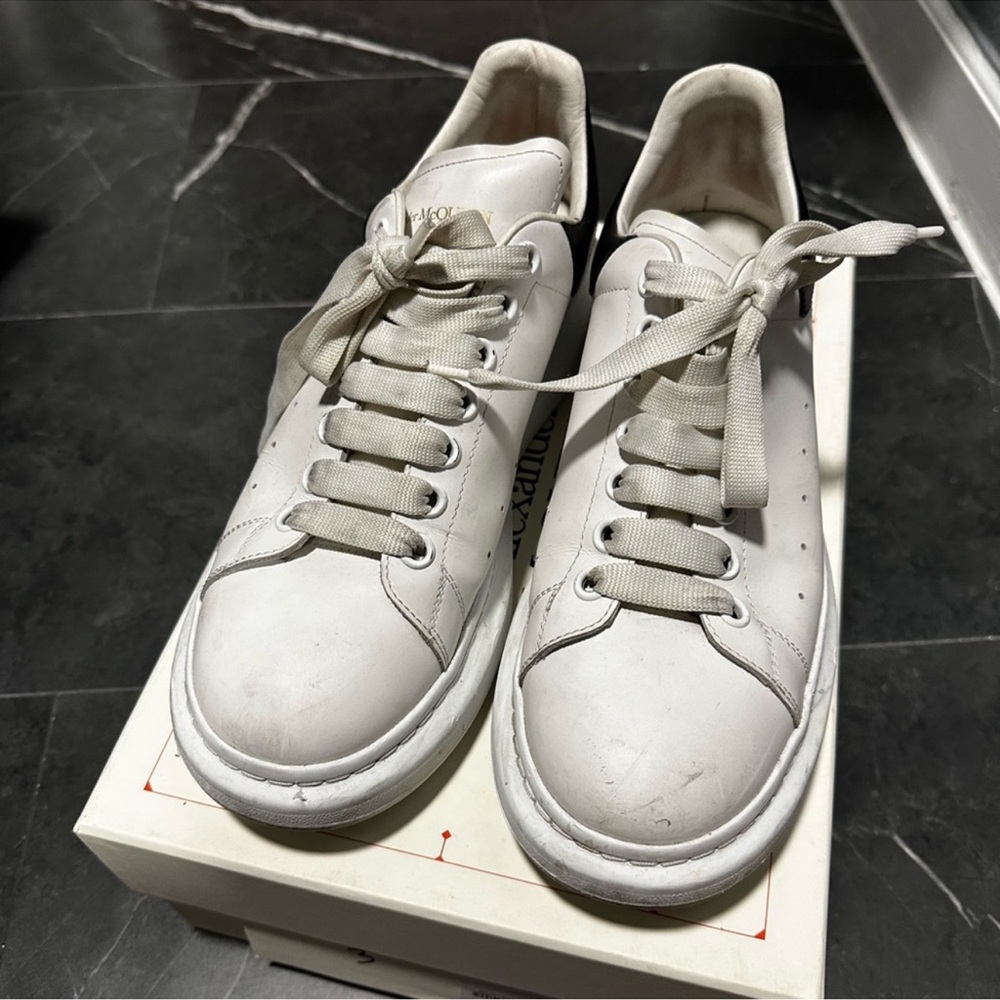 Alexander mcqueen white and black platform sneakers